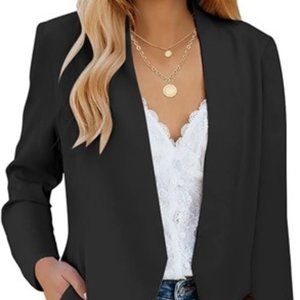 Women's Casual Long Sleeve Lapel Button Slim Work Office Blazer Jacket, XL